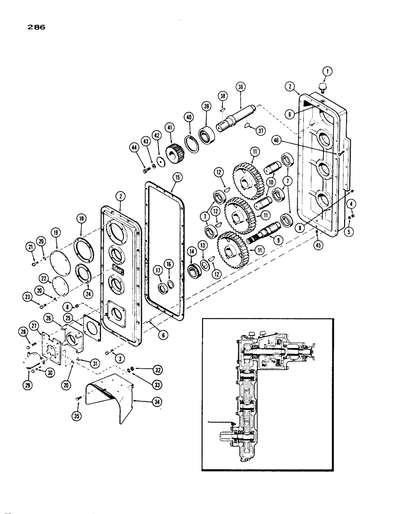 Схема запчастей Case IH 1200 - (286) - P.T.O. DRIVE HOUSING AND DRIVE (09) - CHASSIS