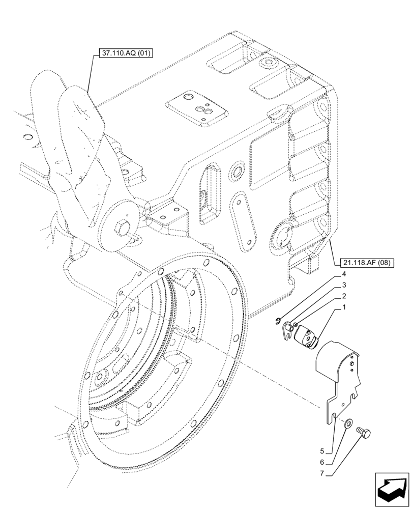 Схема запчастей Case IH PUMA 185 CVT - (55.130.AT) - VAR - 391170, 758071, 758072, 758074, 758075, 758076, 758077, 758079, 758080, 758081, 758082, 758083 - HYDRAULIC LIFT, POTENTIOMETER (55) - ELECTRICAL SYSTEMS