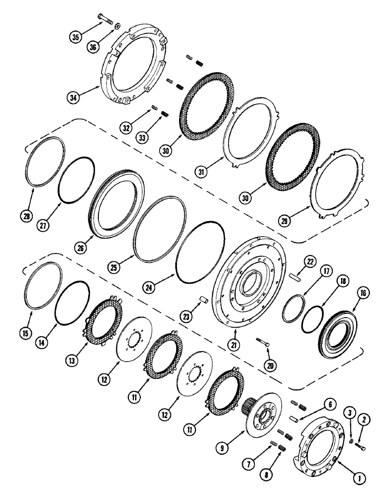 Схема запчастей Case IH 4890 - (6-178) - TRANSMISSION, C-1 AND C-4 CLUTCH (06) - POWER TRAIN