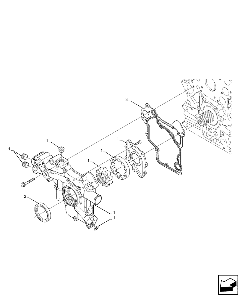 Схема запчастей Case IH FARMLIFT 525 - (10.440.BB) - ENGINE, WATER PUMP, COVERS (10) - ENGINE