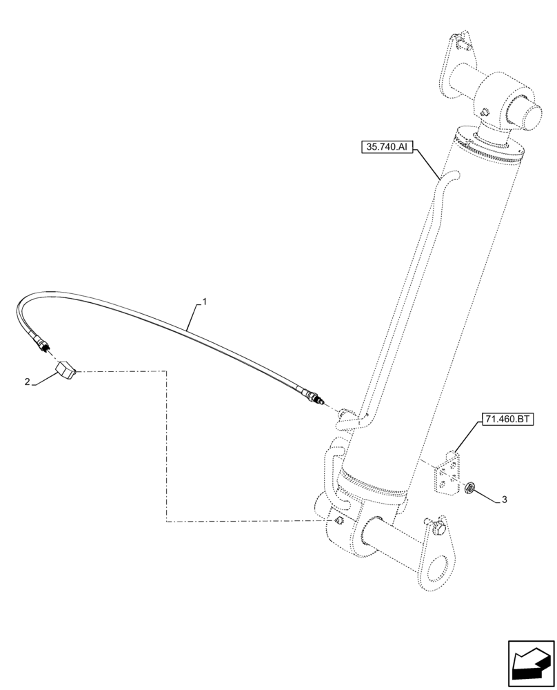 Схема запчастей Case IH FARMLIFT 742 - (71.460.AF[02]) - VAR - 749410 - LUBRICATION LINE, COMPENSATOR, CYLINDER (71) - LUBRICATION SYSTEM