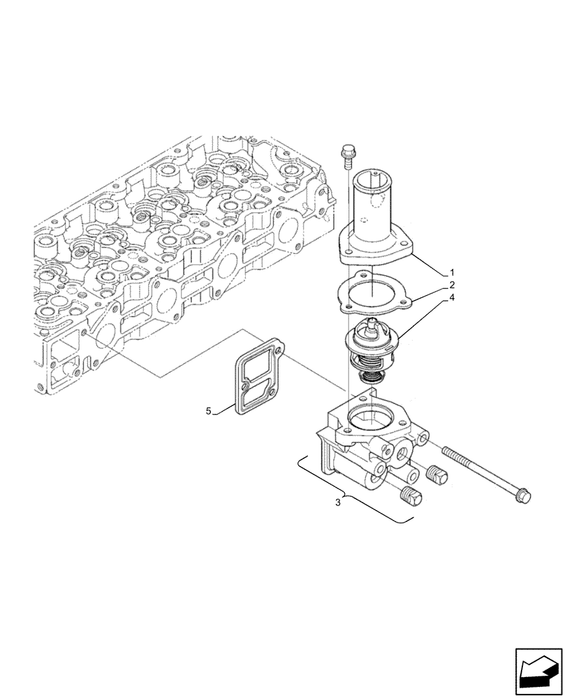 Схема запчастей Case IH FARMLIFT 525 - (10.400.BC) - ENGINE, THERMOSTAT (10) - ENGINE