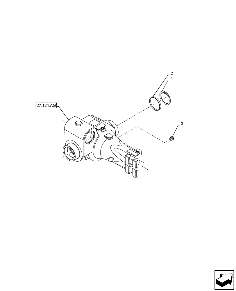 Схема запчастей Case IH FARMLIFT 525 - (27.106.AR[02]) - REAR AXLE, DIFFERENTIAL, HOUSING, GASKET (27) - REAR AXLE SYSTEM