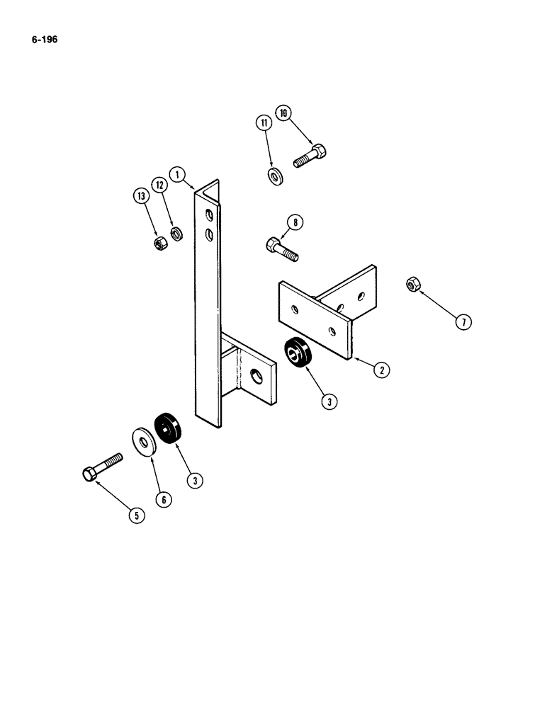 Схема запчастей Case IH 4994 - (6-196) - TRANSMISSION ANTI-TORQUE ASSEMBLY (06) - POWER TRAIN