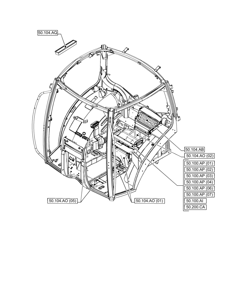Схема запчастей Case IH PUMA 185 - (00.000.50[02]) - PICTORIAL INDEX - CAB CLIMATE CONTROL (00) - GENERAL & PICTORIAL INDEX