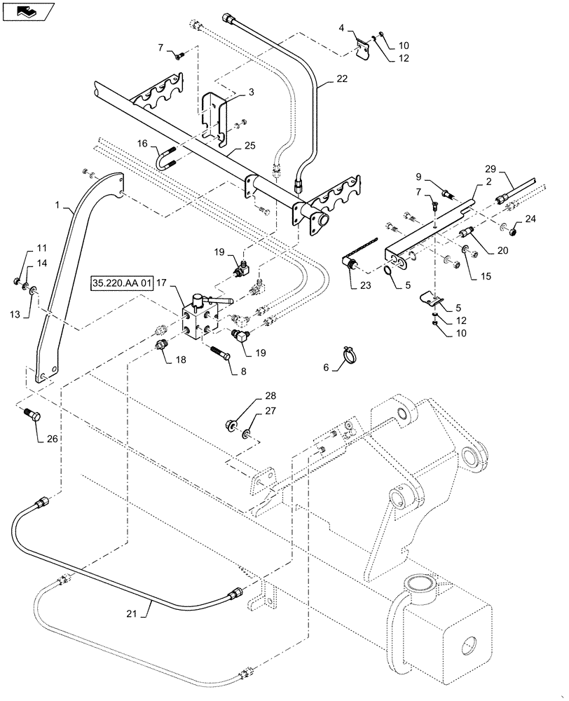 Схема запчастей Case IH 1625 - (35.944.AC[07]) - AUX HYDRAULIC (35) - HYDRAULIC SYSTEMS