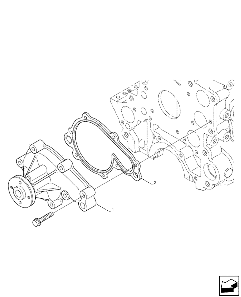 Схема запчастей Case IH FARMLIFT 525 - (10.400.BB) - ENGINE, WATER PUMP (10) - ENGINE