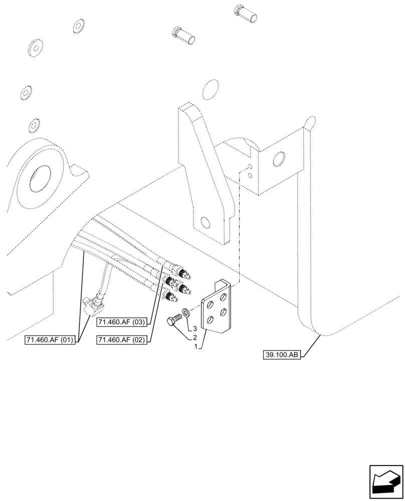 Схема запчастей Case IH FARMLIFT 742 - (71.460.BT) - VAR - 749410 - LUBRICATION LINE, SUPPORT (71) - LUBRICATION SYSTEM