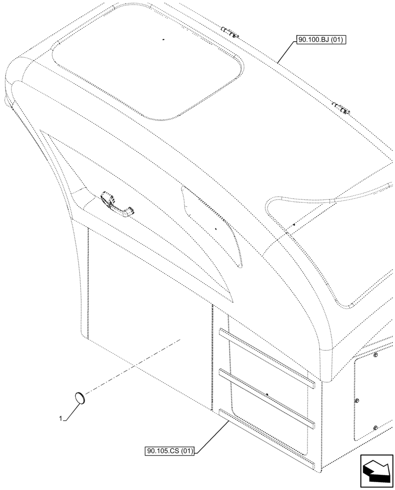 Схема запчастей Case IH FARMLIFT 742 - (55.404.BH[03]) - VAR - 749129, 749277, 749374 - EXTERNAL REFLECTOR, ENGINE, HOUSING, ROAD HOMOLOGATION (55) - ELECTRICAL SYSTEMS