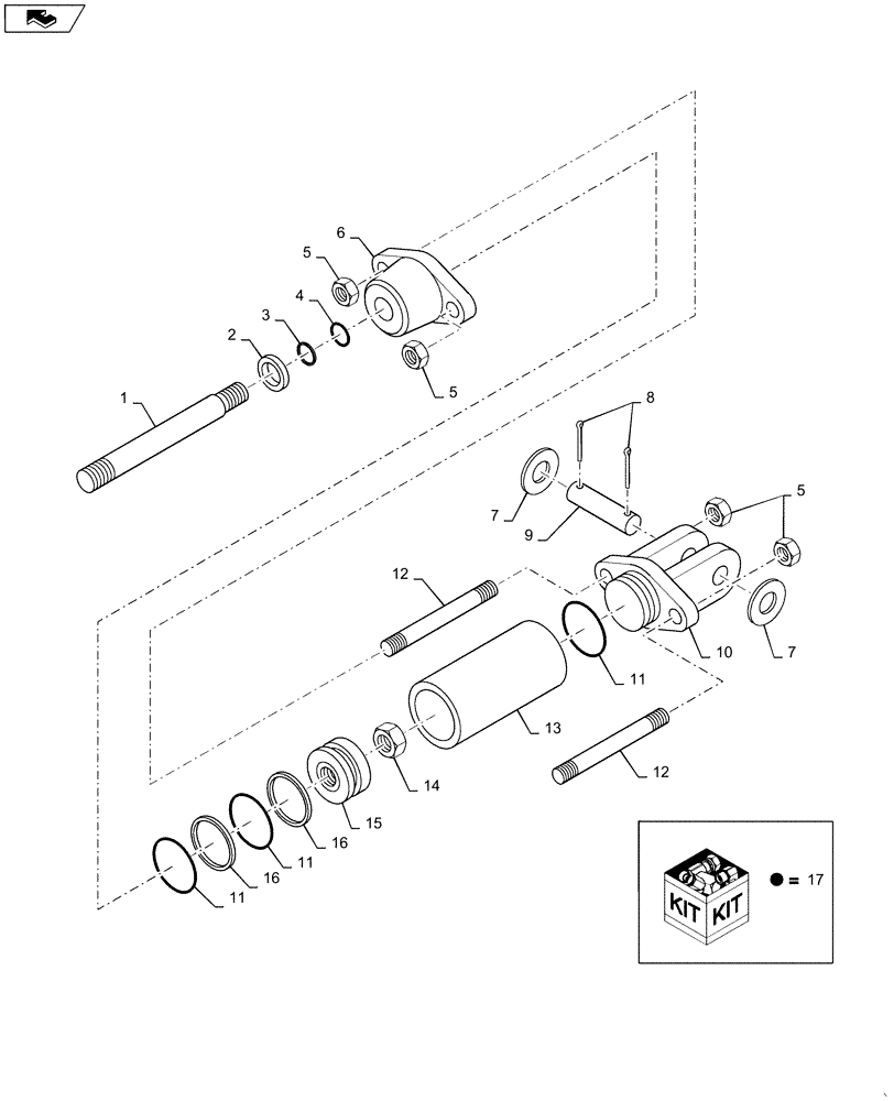 Схема запчастей Case IH 1625 - (35.944.AC[03]) - HYDRAULIC CYLINDER 1.5 X 2.5 X .75 (35) - HYDRAULIC SYSTEMS