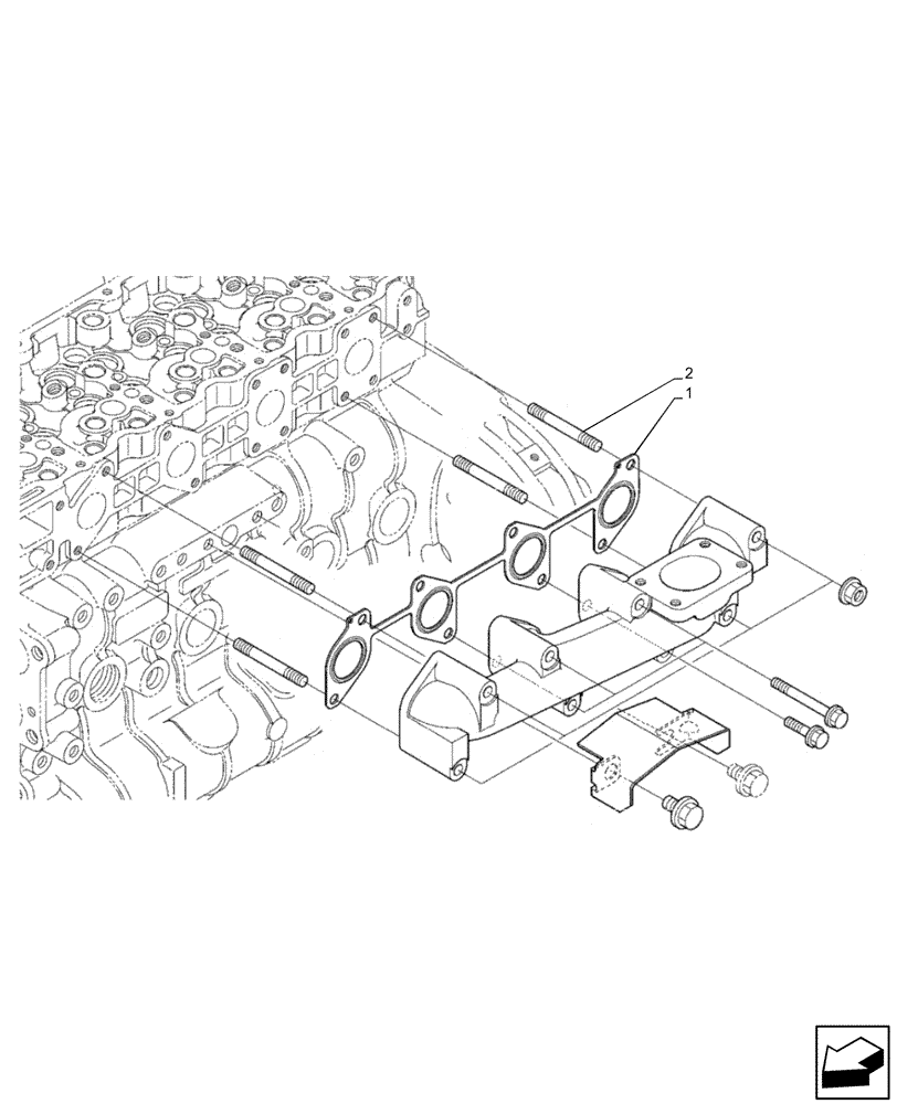 Схема запчастей Case IH FARMLIFT 525 - (10.254.AC[03]) - ENGINE, MANIFOLD (10) - ENGINE