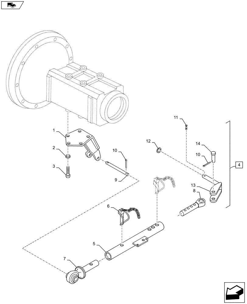 Схема запчастей Case IH MAXXUM 110 - (39.129.AC[02A]) - VAR - 3330945 - MECHANICAL STABILIZERS PIN TYPE ADJUSTMENT - D7188 (39) - FRAMES AND BALLASTING