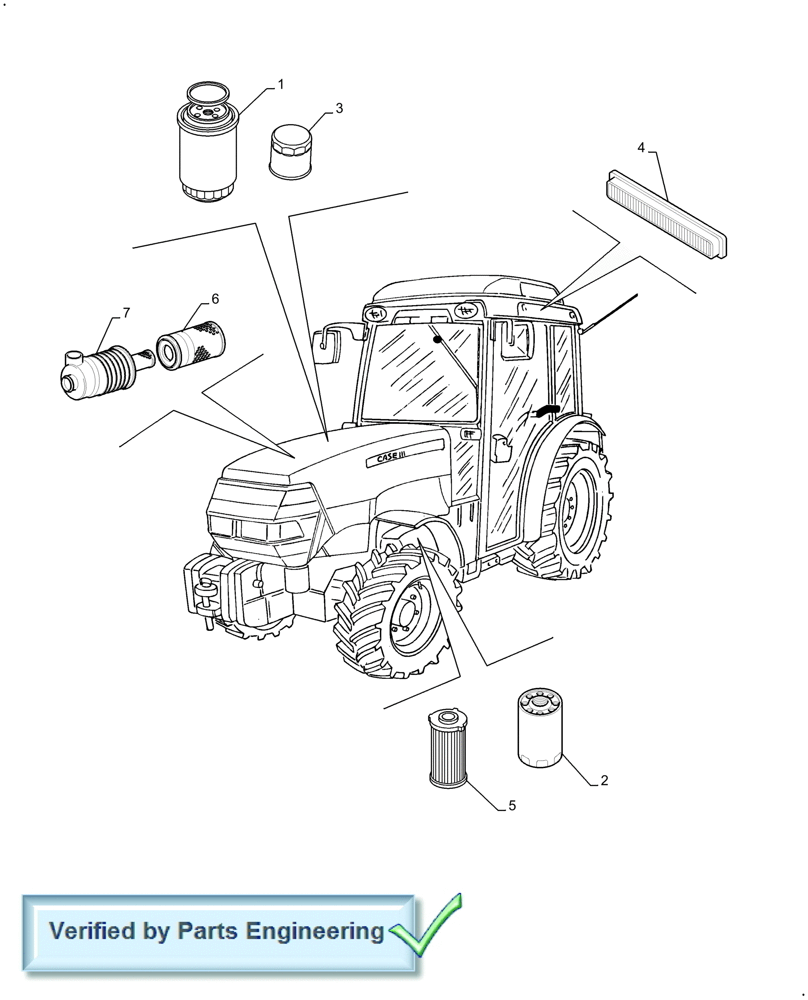 Схема запчастей Case IH JX1095N - (0.01.5) - FILTERS (00) - GENERAL