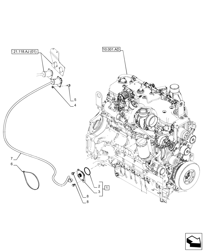 Схема запчастей Case IH PUMA 165 CVT - (55.202.AE[01]) - VAR - 758007 - BLOCK HEATER (110V) (55) - ELECTRICAL SYSTEMS