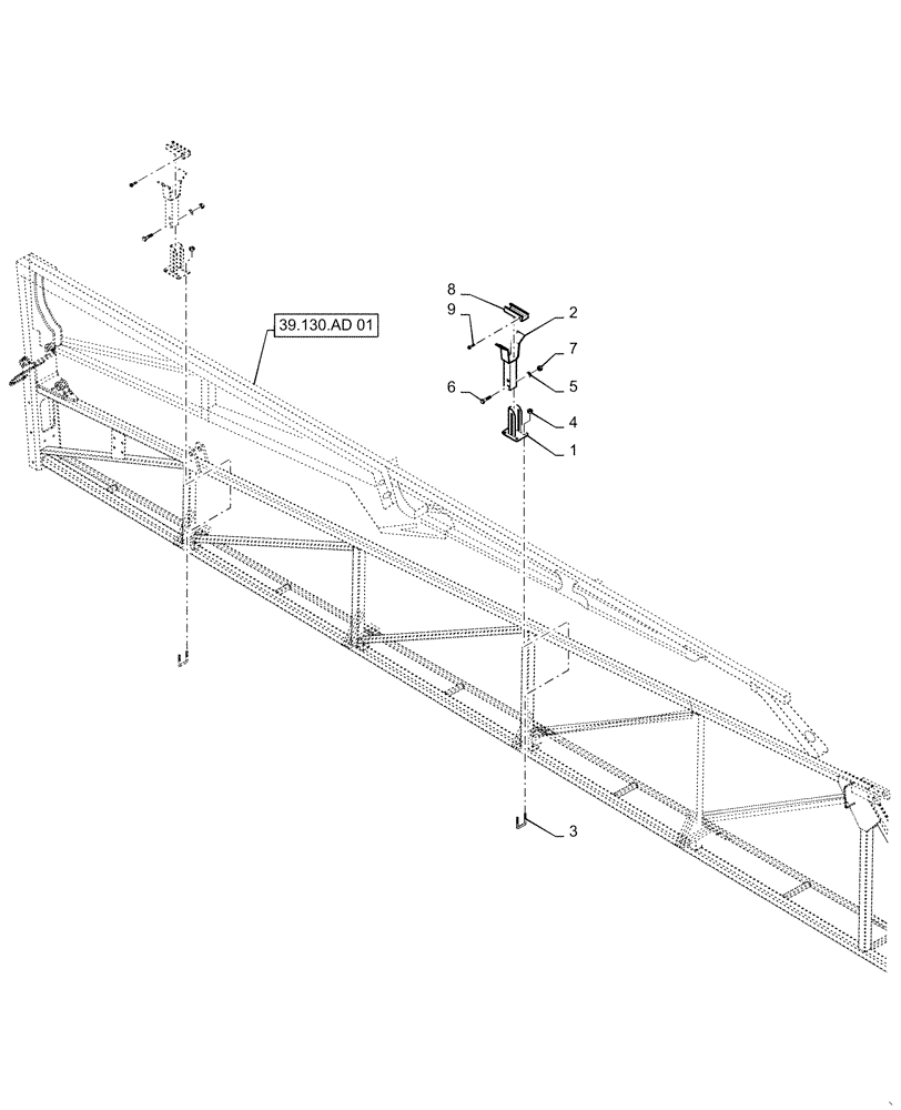 Схема запчастей Case IH PATRIOT 4440 - (39.100.AT[05]) - BOOM CRADLE, OUTER ASSY, 90/100 BOOM (39) - FRAMES AND BALLASTING