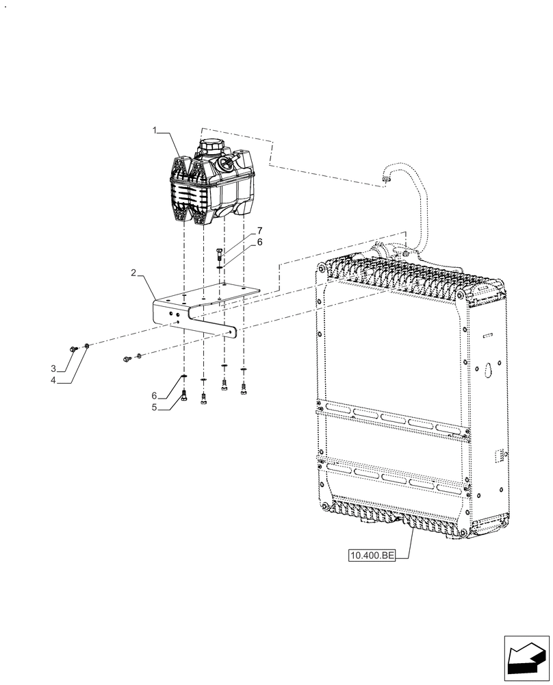 Схема запчастей Case IH FARMALL 120A - (10.400.BH) - VAR - 391265 - WATER TANK (10) - ENGINE