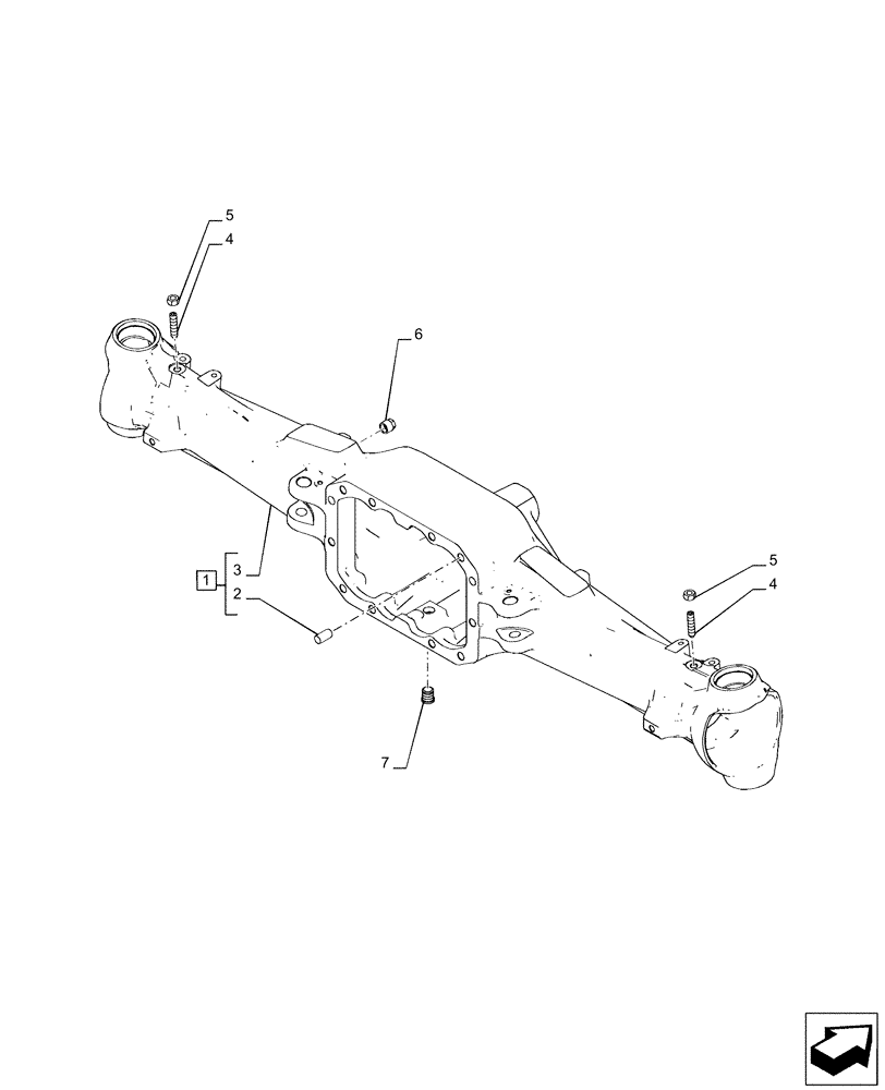 Схема запчастей Case IH PUMA 200 - (25.100.AD[02]) - VAR - 758048 - FRONT AXLE, SUSPENDED, HOUSING (25) - FRONT AXLE SYSTEM