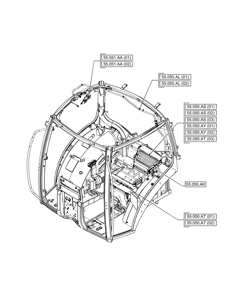Схема запчастей Case IH PUMA 165 CVT - (55.000.00[04]) - SECTION INDEX - ELECTRICAL SYSTEMS (55) - ELECTRICAL SYSTEMS