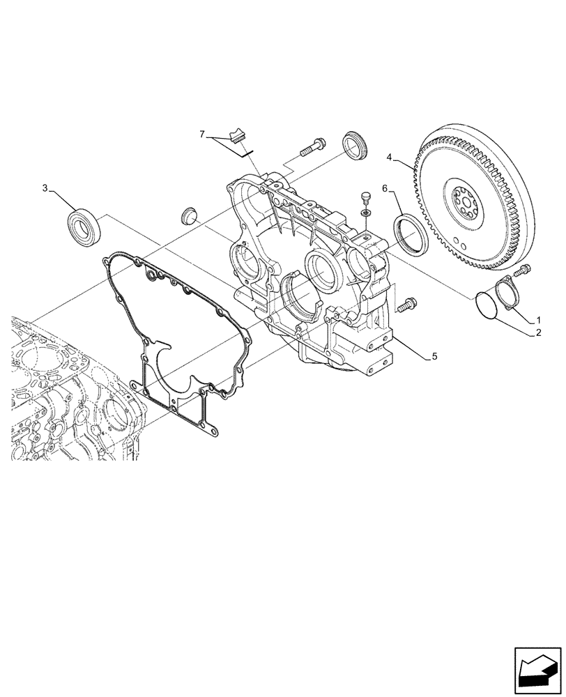 Схема запчастей Case IH FARMLIFT 525 - (10.103.AH) - ENGINE, FLYWHEEL & HOUSING (10) - ENGINE