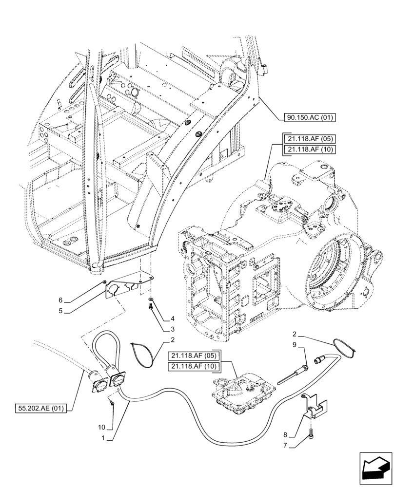 Схема запчастей Case IH PUMA 200 - (21.118.AJ[01]) - VAR - 758007 - TRANSMISSION OIL, HEATER (110V) (21) - TRANSMISSION