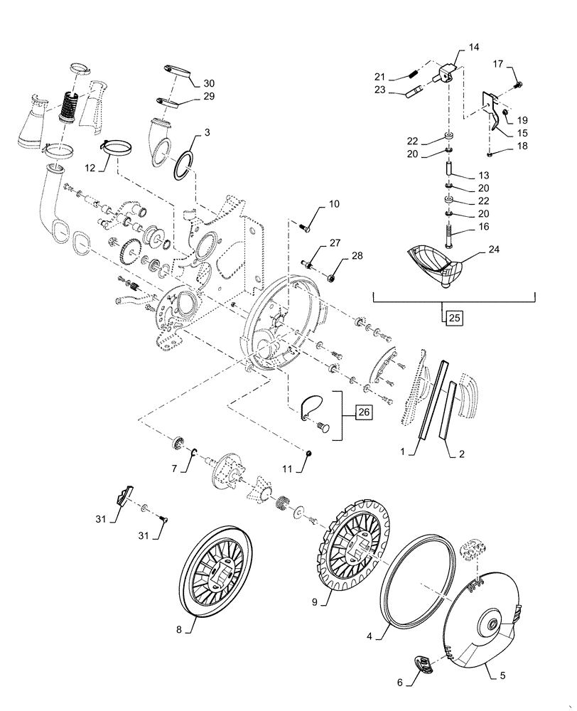 Схема запчастей Case IH 1625 - (61.904.AA[15]) - AIR METER ASSEMBLY (CONTINUED) (61) - METERING SYSTEM