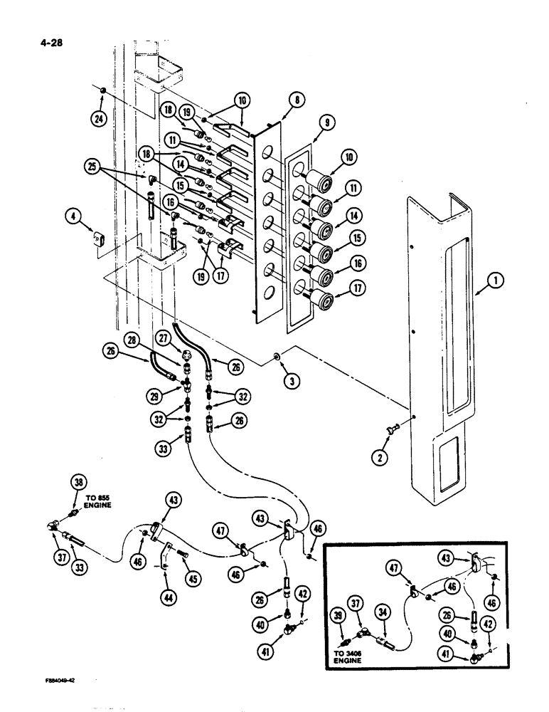 Схема запчастей Case IH 9170 - (4-28) - GAUGE PANEL, CAB ROPS POST (04) - ELECTRICAL SYSTEMS