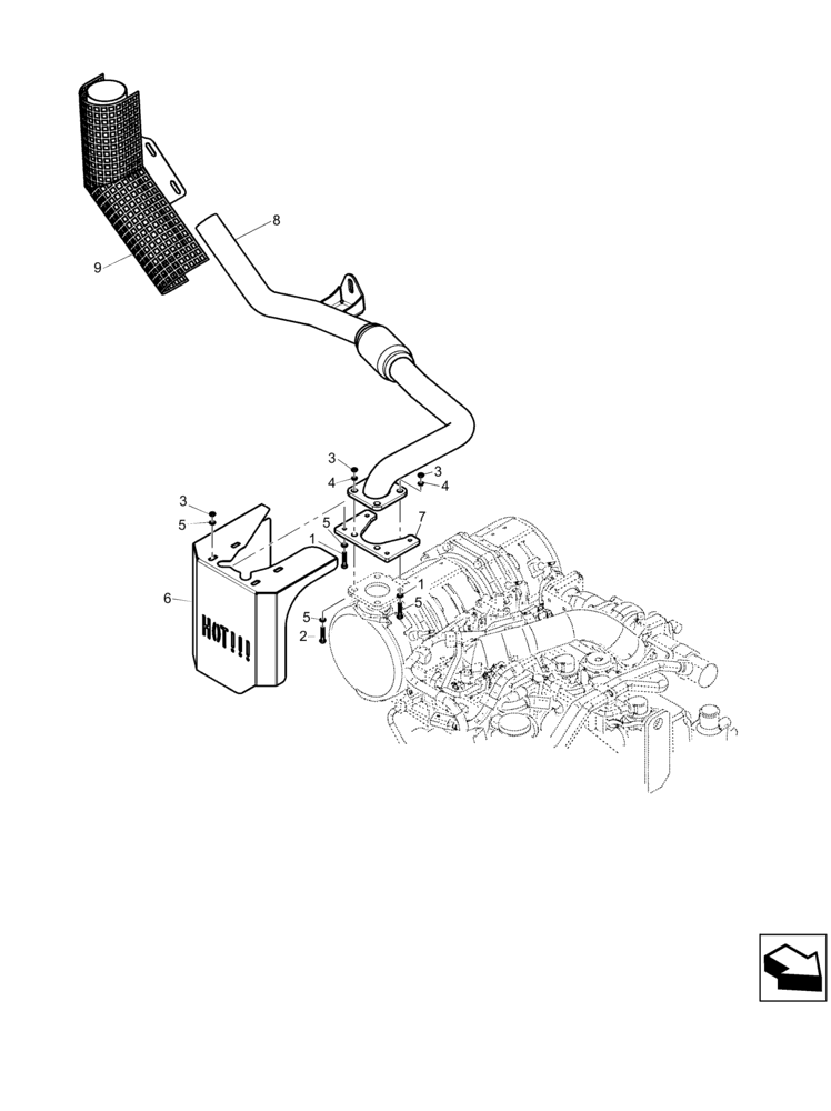 Схема запчастей Case IH FARMLIFT 525 - (10.254.AL) - ENGINE, EXHAUST SYSTEM (10) - ENGINE