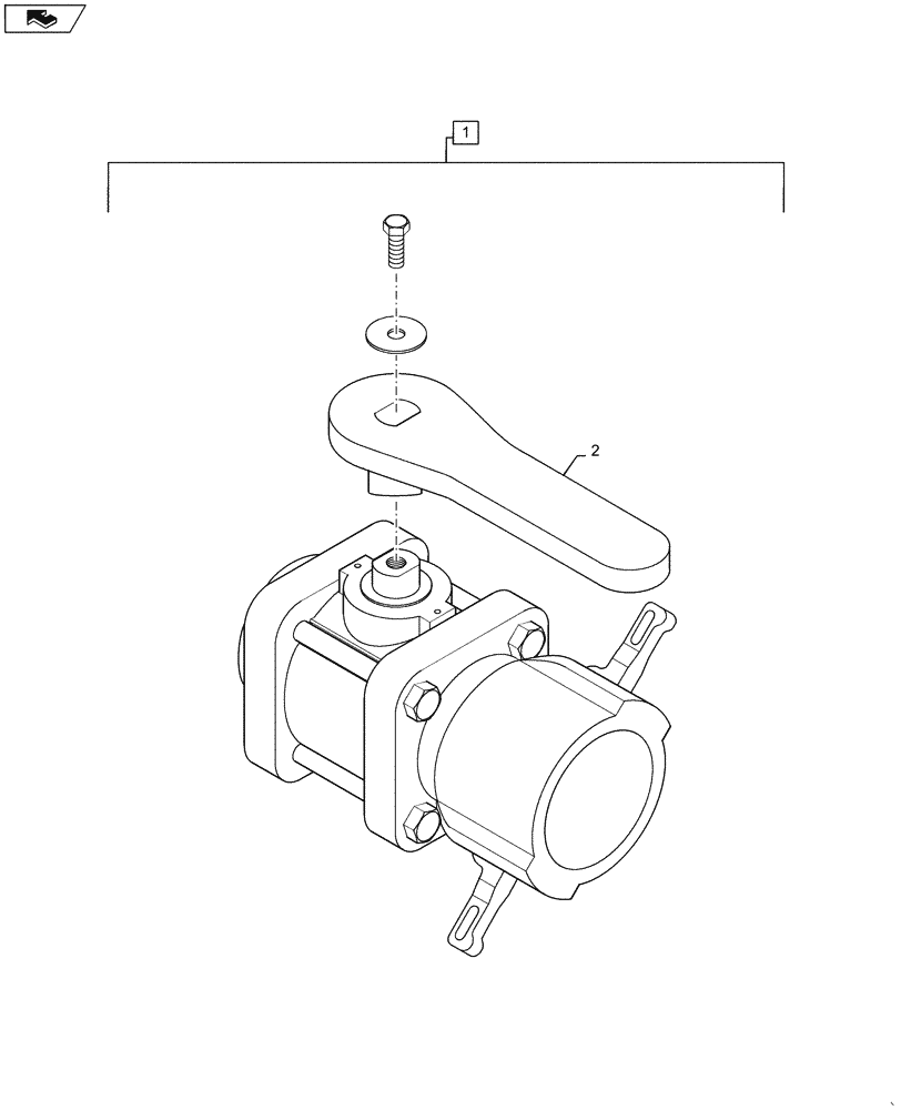 Схема запчастей Case IH 1225 - (63.100.AB[03]) - CAM LOCK BALL VALVE (63) - CHEMICAL APPLICATORS