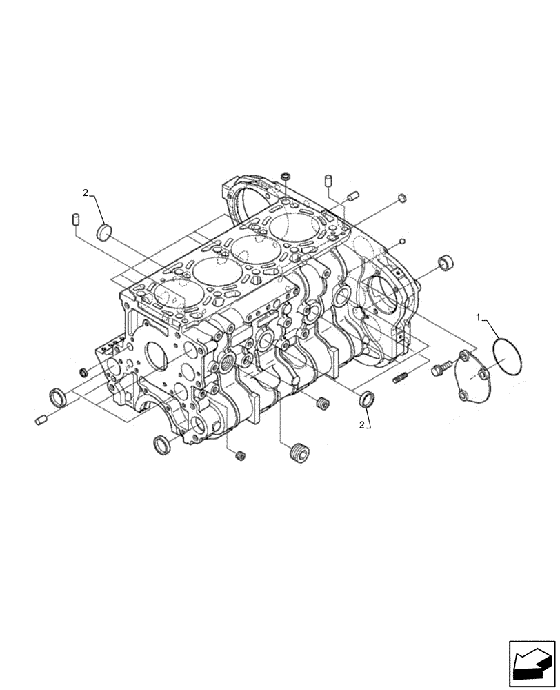 Схема запчастей Case IH FARMLIFT 525 - (10.001.AB[01]) - ENGINE, CRANKCASE (10) - ENGINE