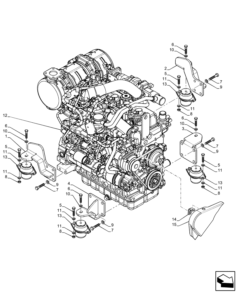 Схема запчастей Case IH FARMLIFT 525 - (10.001.AK) - ENGINE (10) - ENGINE