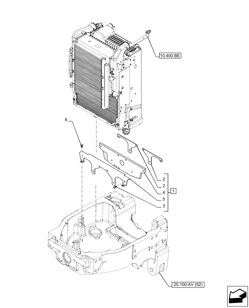 Схема запчастей Case IH PUMA 150 - (10.400.BF[06]) - VAR - 758045, 758046 - RADIATOR, BAFFLE (10) - ENGINE