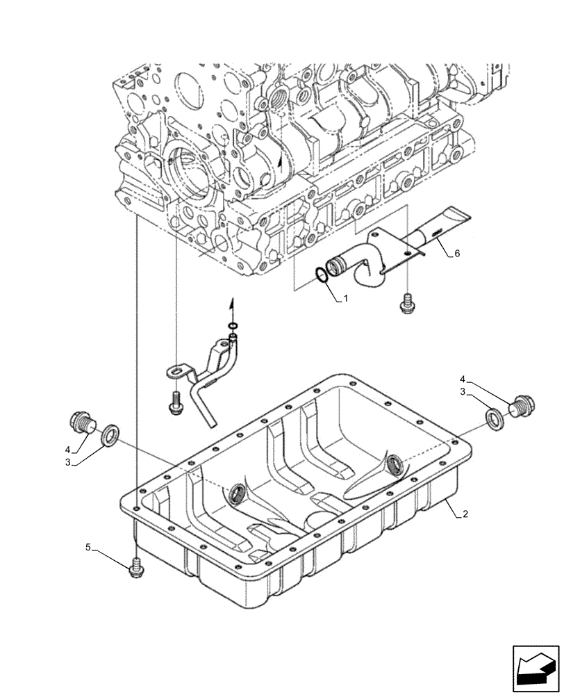 Схема запчастей Case IH FARMLIFT 525 - (10.102.AP) - ENGINE, OIL PAN (10) - ENGINE