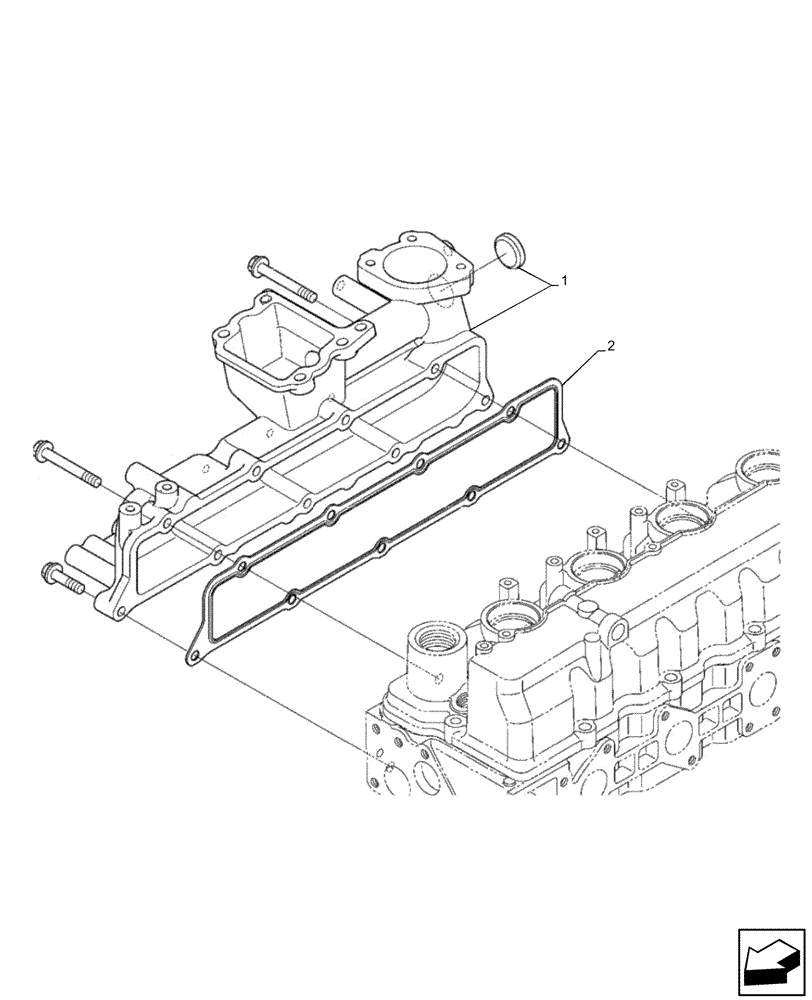 Схема запчастей Case IH FARMLIFT 525 - (10.254.AC[01]) - ENGINE, MANIFOLD (10) - ENGINE