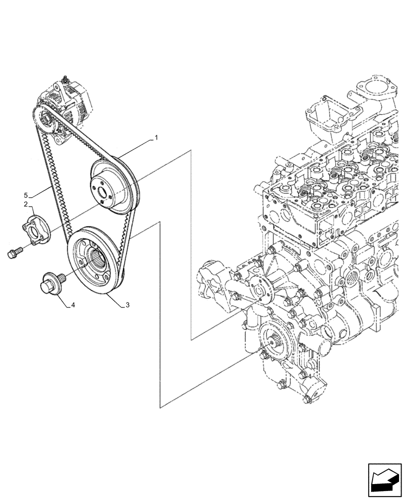 Схема запчастей Case IH FARMLIFT 525 - (10.414.AD) - ENGINE, PULLEY (10) - ENGINE