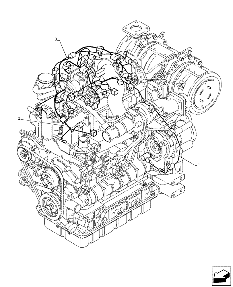 Схема запчастей Case IH FARMLIFT 525 - (55.015.AB) - HARNESS, ENGINE (55) - ELECTRICAL SYSTEMS