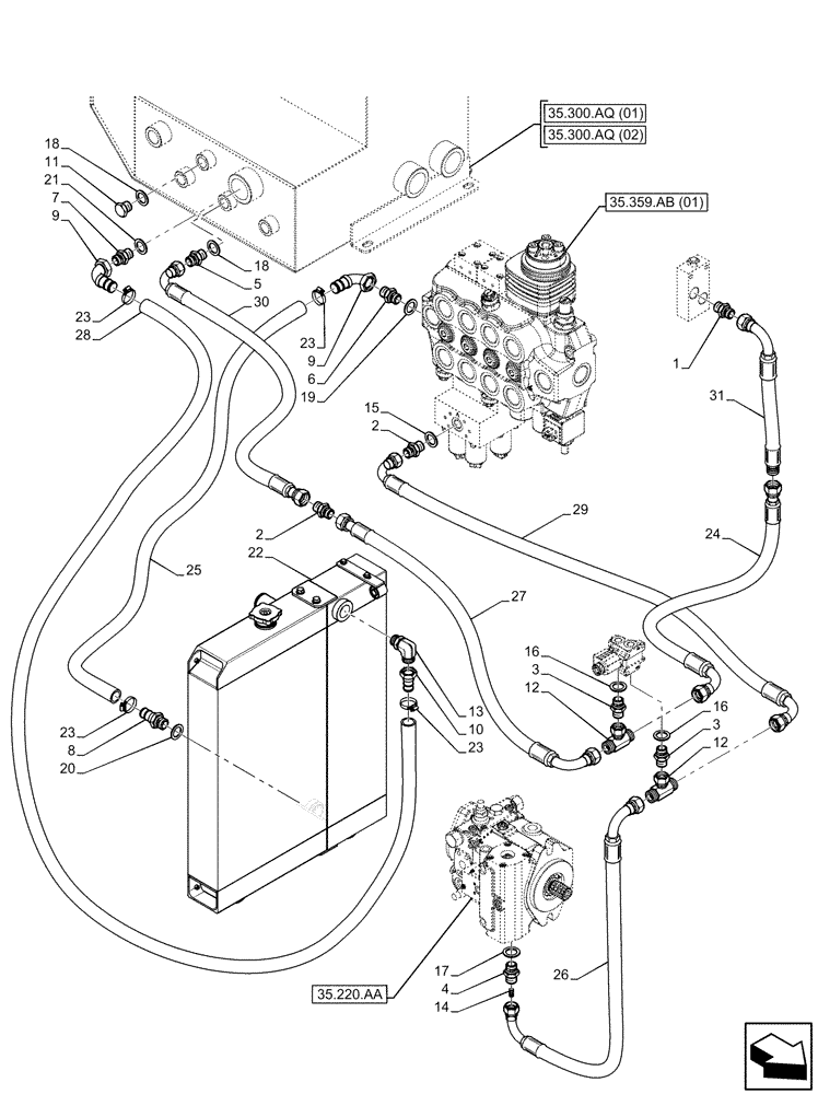 Схема запчастей Case IH FARMLIFT 525 - (10.400.BE[02]) - ENGINE, RADIATOR, LINES (10) - ENGINE