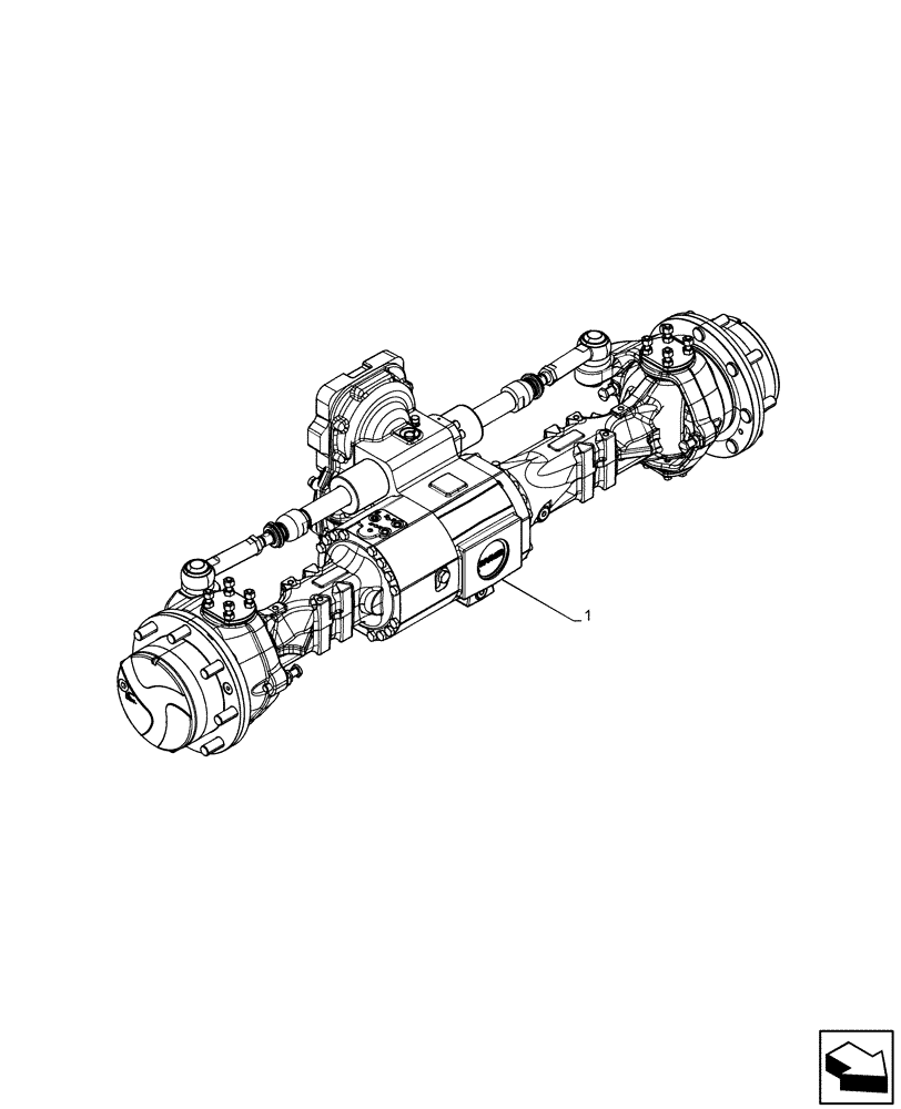 Схема запчастей Case IH FARMLIFT 525 - (25.100.AA) - FRONT AXLE, 4WD (25) - FRONT AXLE SYSTEM