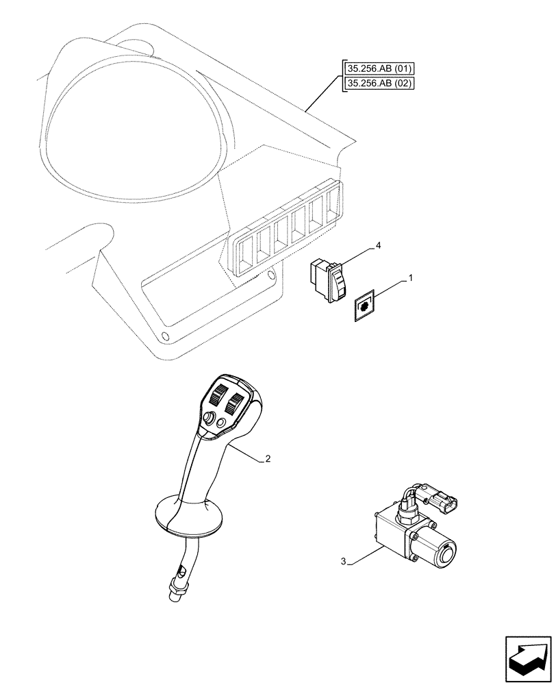 Схема запчастей Case IH FARMLIFT 525 - (55.512.CL[01]) - REMOTE CONTROL VALVE, CONTROLS (55) - ELECTRICAL SYSTEMS