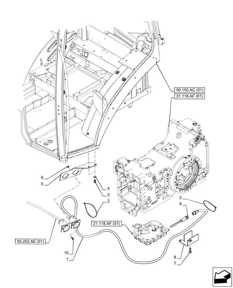 Схема запчастей Case IH PUMA 165 - (21.118.AJ[01]) - VAR - 758007 - TRANSMISSION OIL, HEATER (110V) (21) - TRANSMISSION