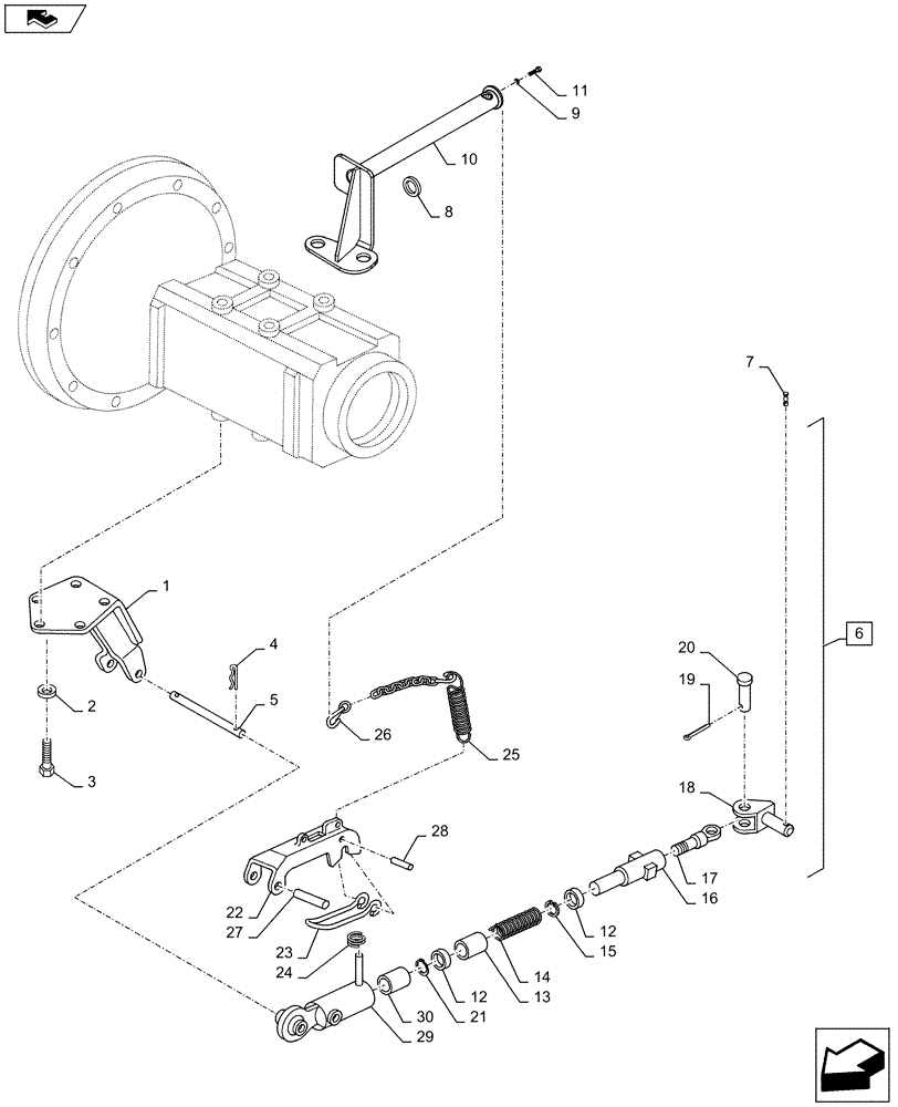 Схема запчастей Case IH MAXXUM 140 - (39.129.AC[04B]) - VAR - 330949, 743697 - AUTOMATIC LINKAGE STABILIZER - D7175 (39) - FRAMES AND BALLASTING