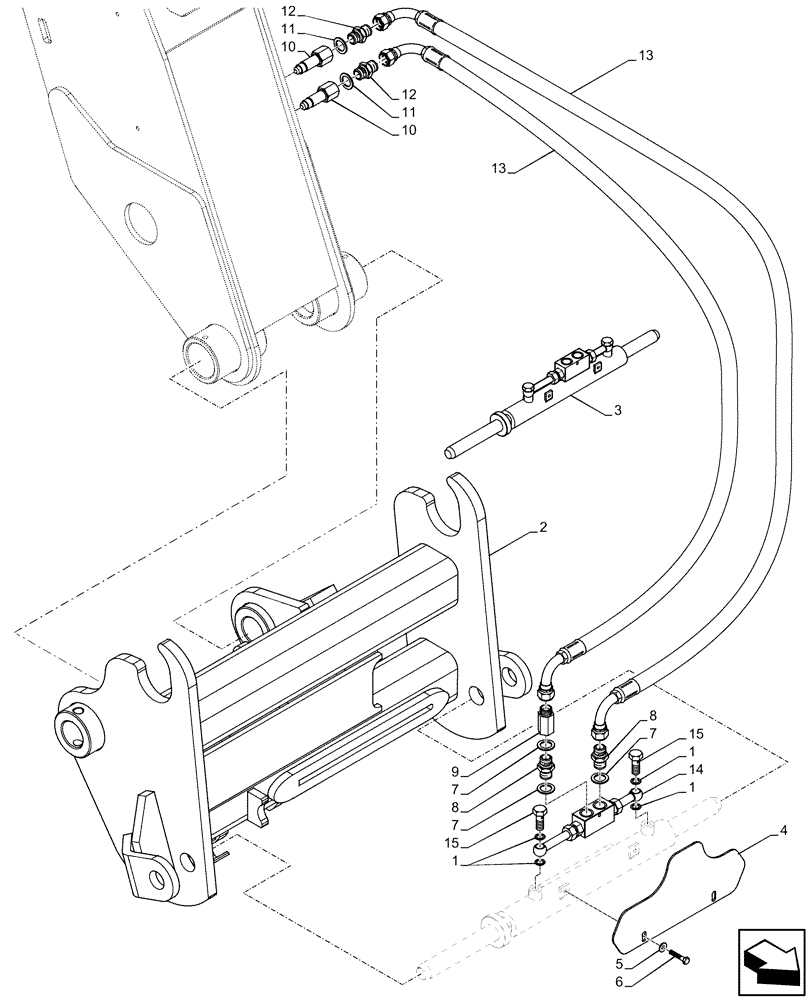 Схема запчастей Case IH FARMLIFT 525 - (89.100.AB[04]) - VAR - 749148 - CARRIER, LINES, FRONT (89) - TOOLS