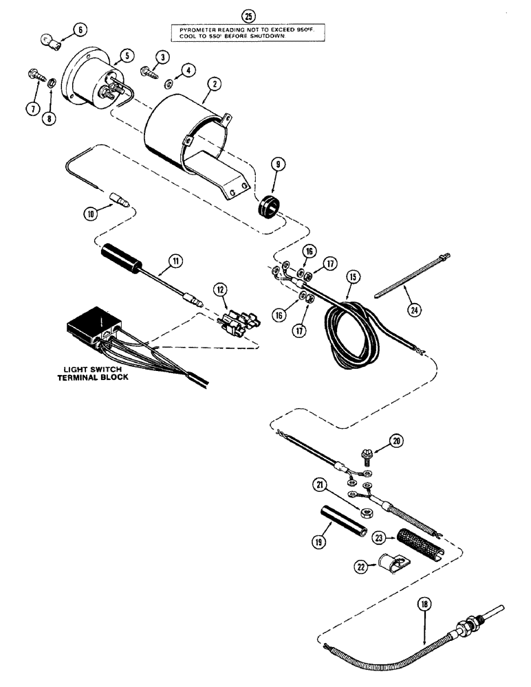 Схема запчастей Case IH 1370 - (090) - PYROMETER ATTACHMENT (04) - ELECTRICAL SYSTEMS