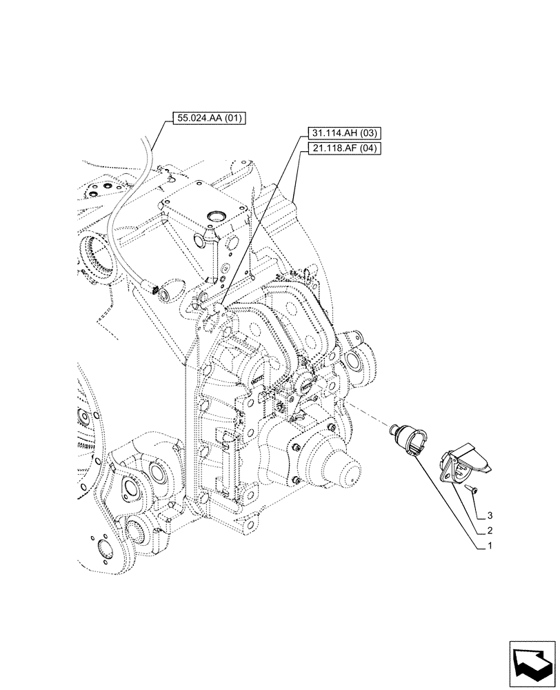 Схема запчастей Case IH PUMA 220 - (55.510.BM[02]) - VAR - 758250 - POWER SOCKET (NA MARKET PACKAGE) (55) - ELECTRICAL SYSTEMS