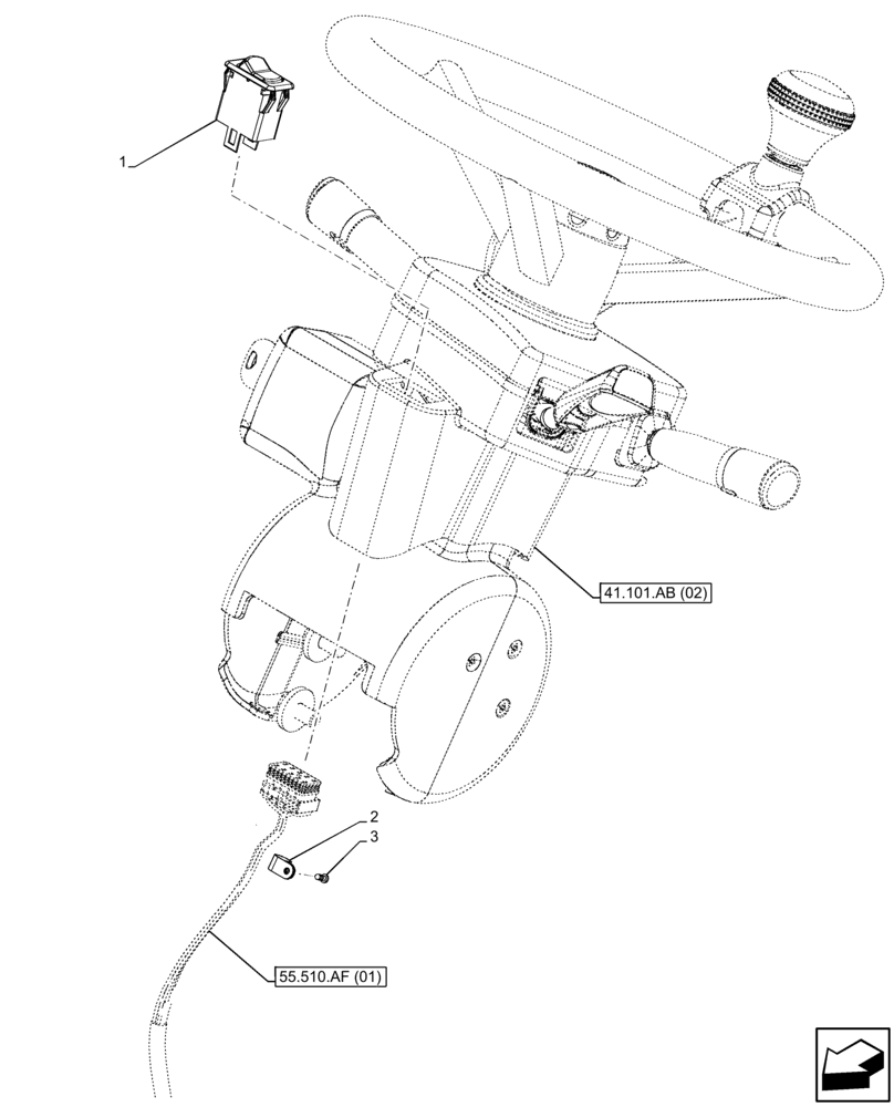 Схема запчастей Case IH FARMLIFT 735 - (55.405.CF) - HAZARD LIGHT SWITCH (55) - ELECTRICAL SYSTEMS
