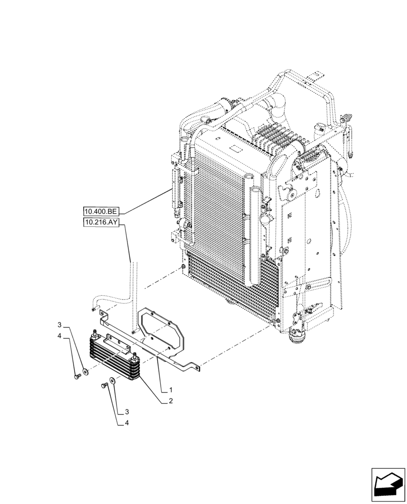 Схема запчастей Case IH PUMA 165 CVT - (10.216.AX) - VAR - 758223, 758235, 758240, 758241, 758250 - FUEL COOLER (10) - ENGINE