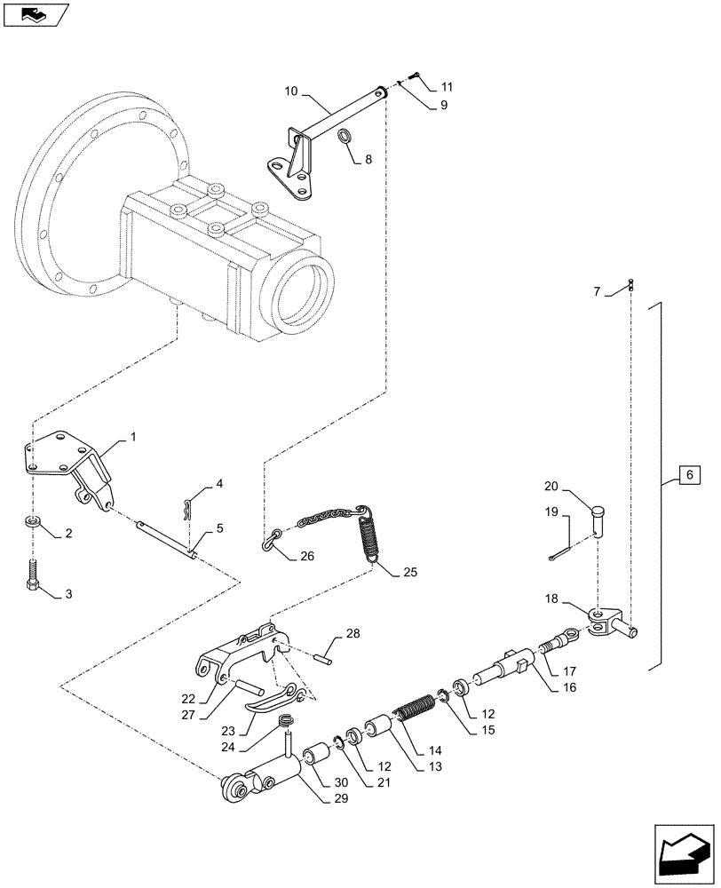 Схема запчастей Case IH MAXXUM 120 - (39.129.AC[04A]) - VAR - 330949, 743697 - AUTOMATIC LINKAGE STABILIZER - D7188 - C7175 (39) - FRAMES AND BALLASTING