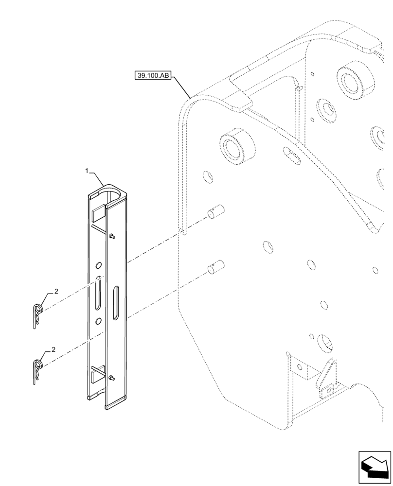 Схема запчастей Case IH FARMLIFT 742 - (88.130.AB[01]) - VAR - 749489 - LOCKING BAR, BOOM (88) - ACCESSORIES