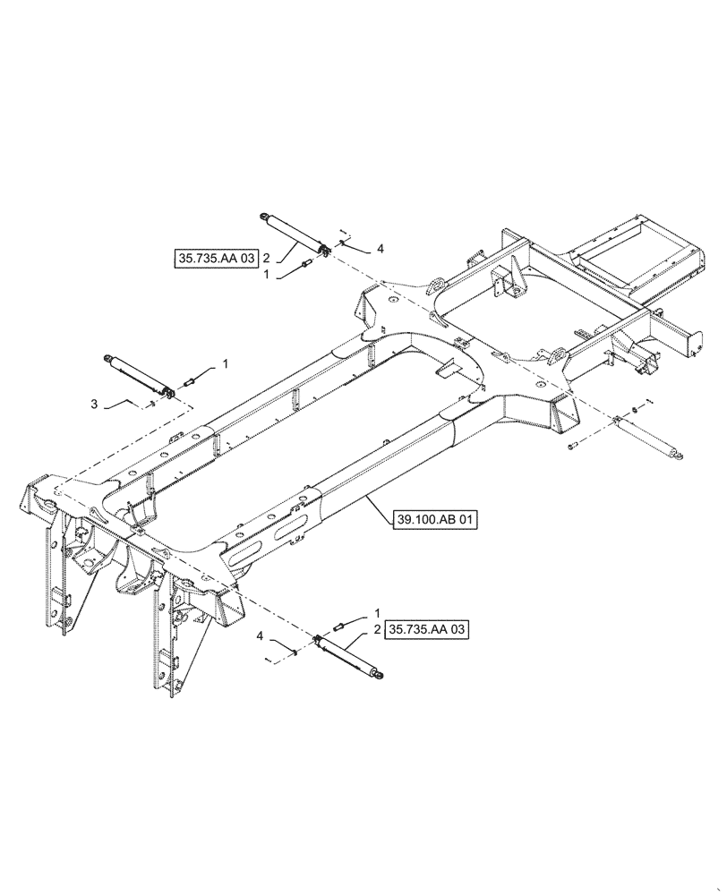 Схема запчастей Case IH PATRIOT 4440 - (35.735.AA[02]) - AXLE CYLINDER MOUNTING PARTS (35) - HYDRAULIC SYSTEMS