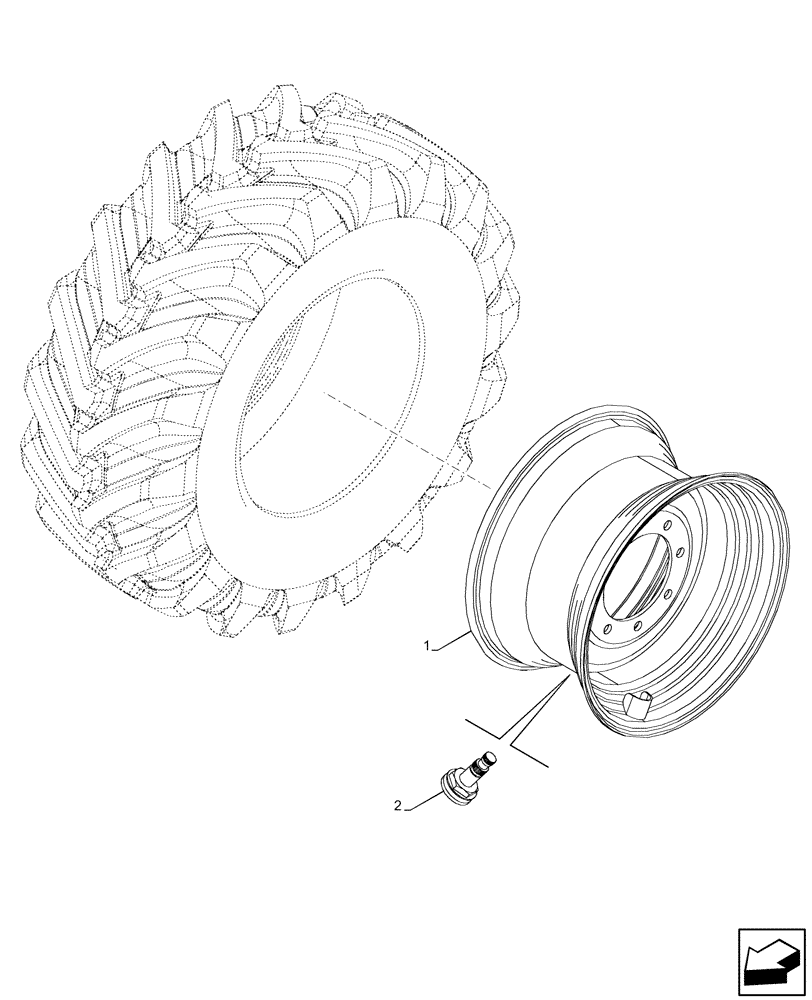 Схема запчастей Case IH FARMLIFT 735 - (44.511.AE[01]) - VAR - 8571326 - WHEEL, FRONT (44) - WHEELS