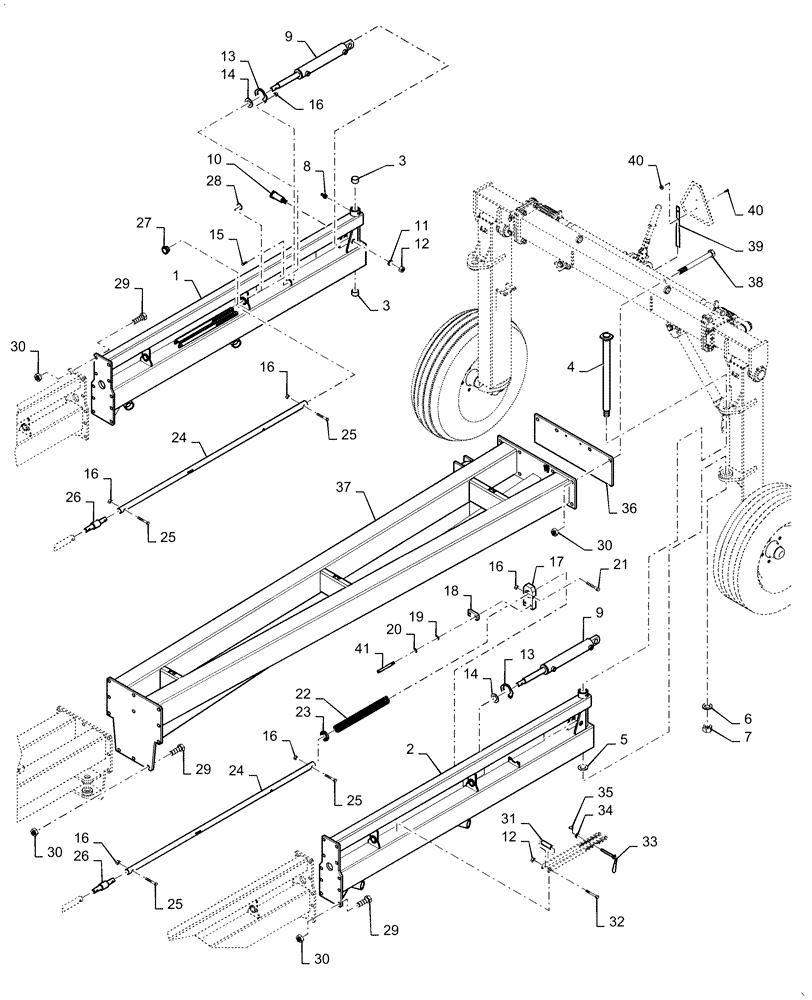 Схема запчастей Case IH WR302 - (39.100.AS) - FRAME, REAR, ASSY (39) - FRAMES AND BALLASTING